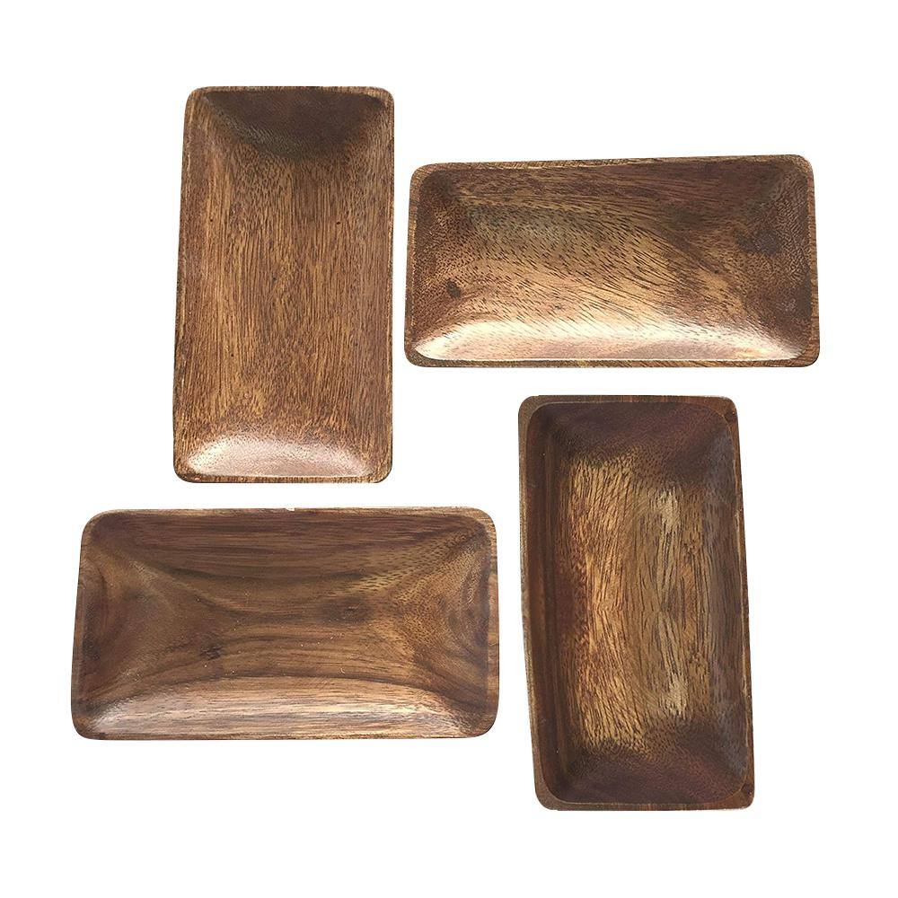 HOME ESSENTIALS  BEYOND 4-Piece Acacia Wood Rectangle Bowl Set 63643