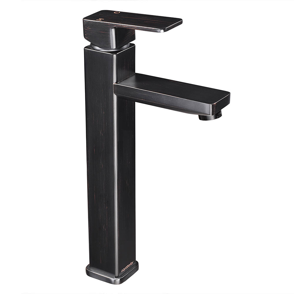 Aquaterior Bathroom Vessel Faucet Square Cold & Hot 11.8