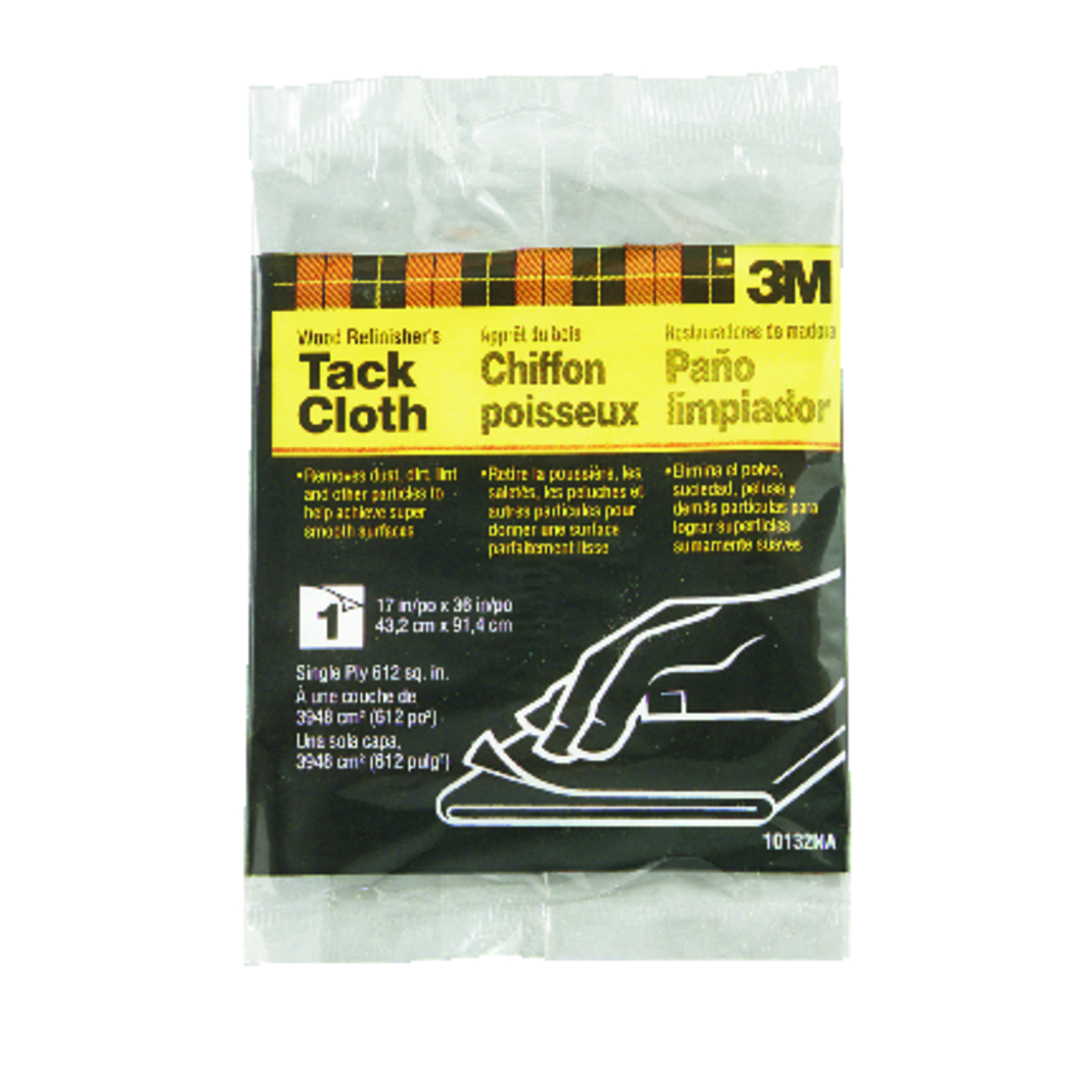 3M Tack Cloth 36 in. W X 17 in. L White Synthetic Fiber Wood Refinisher\u0027s Tack Cloth