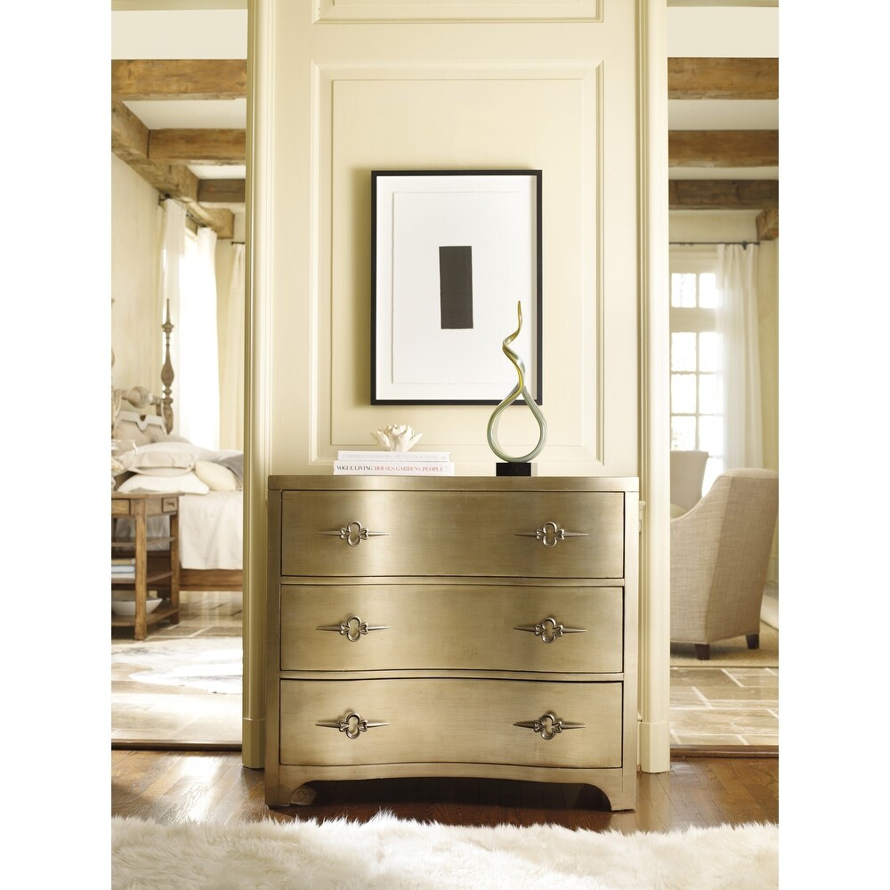 Sanctuary Three Drawer Shaped Front Gold Chest   20\