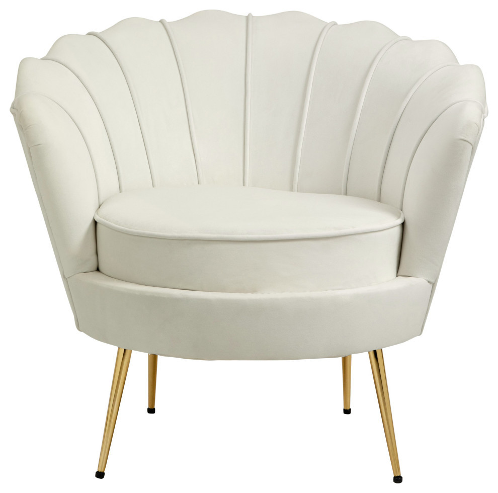 Gardenia  Velvet Upholstered Chair   Midcentury   Armchairs And Accent Chairs   by Meridian Furniture  Houzz