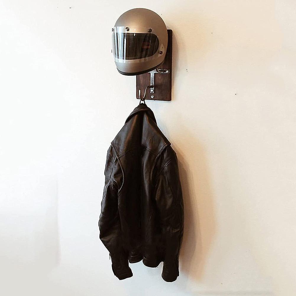 Motorcycle Helmet Rack Jacket Wooden Hook