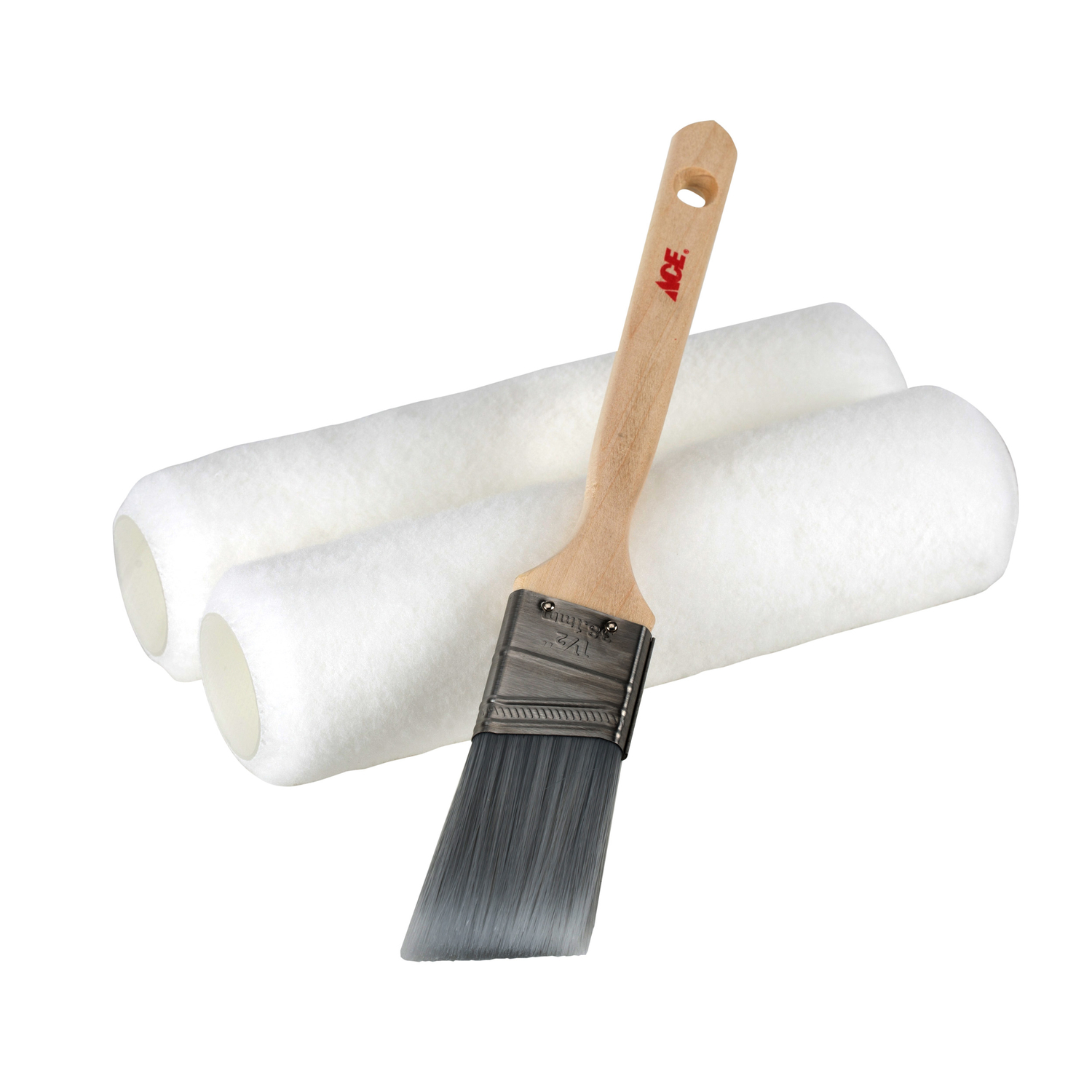 Ace Premium Knit 9 in. W X 3/8 in. Regular Paint Brush/Roller Cover Kit 3 pk