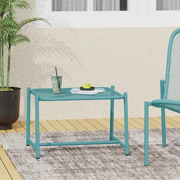 Bucknell Outdoor Iron Metal Mesh Side Table by Christopher Knight Home