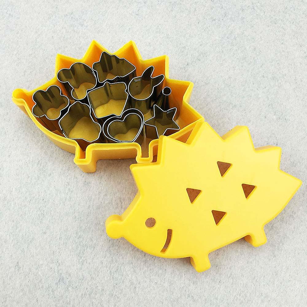 10 Pcs Mini Stainless Steel Fruit Vegetable Cookie Shape Cutters Mold Hedgehog Box Kid Food Mold Portable Pastry Mold