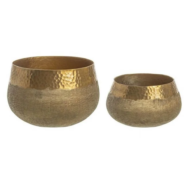 Living Room Decorative Gold Metal Planters for Garden Home Decorative Plant Custom Shape Flower Pot Luxury Floor Planter