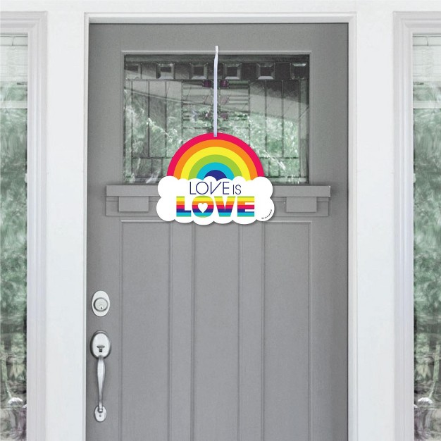 Big Dot Of Happiness Love Is Love Pride Hanging Porch Rainbow Party Outdoor Decorations Front Door Decor 1 Piece Sign