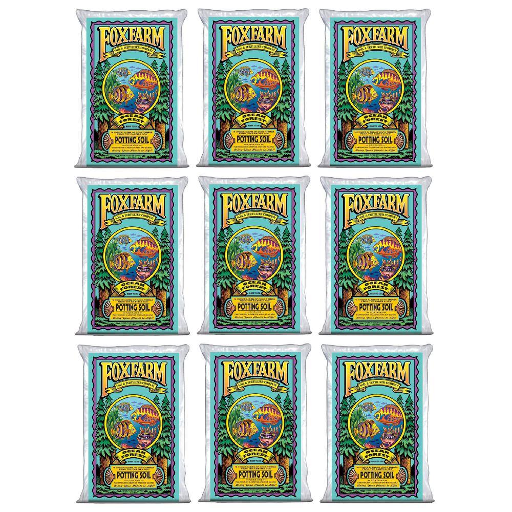 FOXFARM 6.3-6.8 pH 40 lbs. Ocean Forest Plant Garden Potting Soil Mix (9-Pack) 9 x FX14000