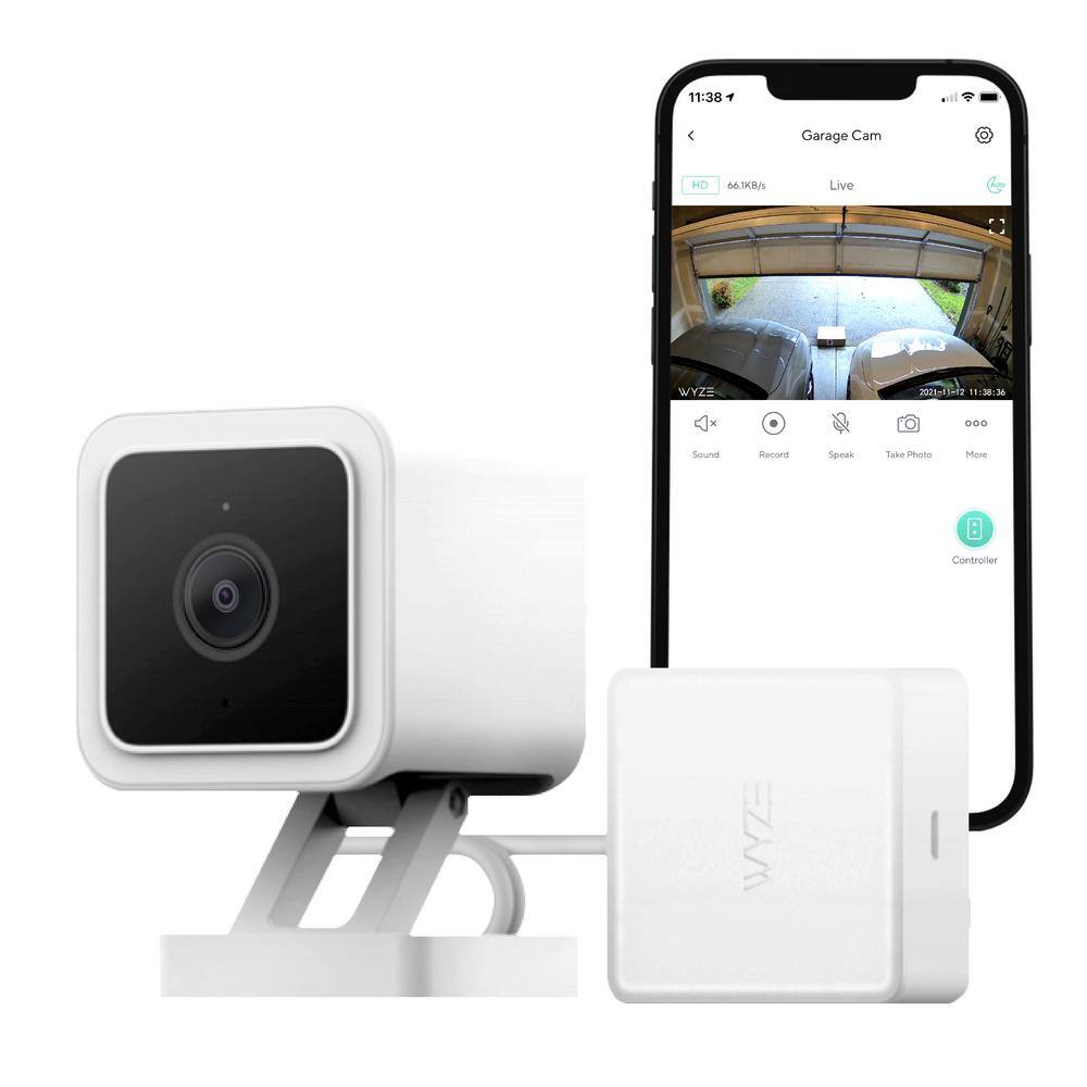 WYZE Wired Garage Door Controller Home Security Camera (Starter Bundle) WCGDCB