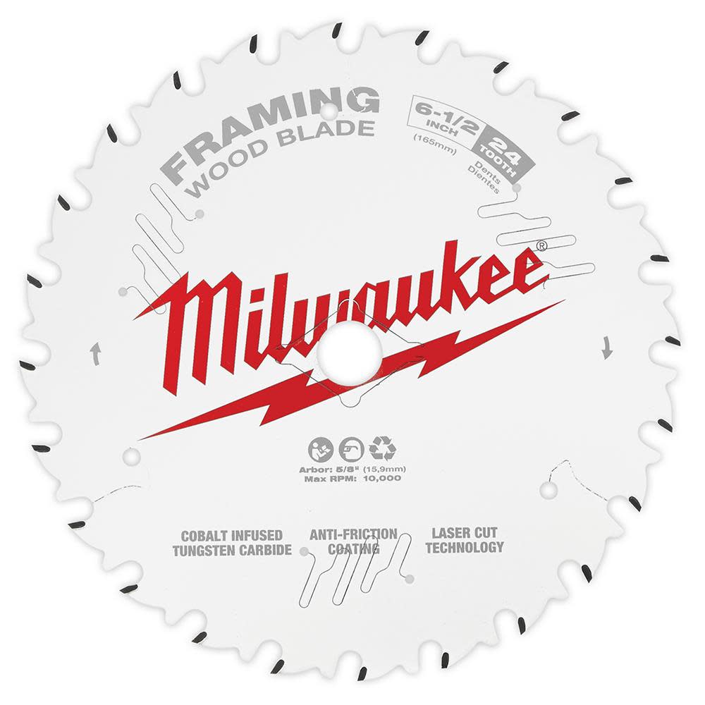 Milwaukee 6-1/2 in. 24T Framing Circular Saw Blade 48-40-0620 from Milwaukee