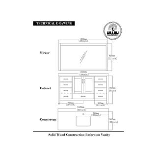 Willow Collections Boston 60 in. W x 22 in. D x 36 in. H Single Sink Bath Vanity in Evergreen with 2 in. Pearl Gray Quartz Top BST_EGN_LH_GR_60S