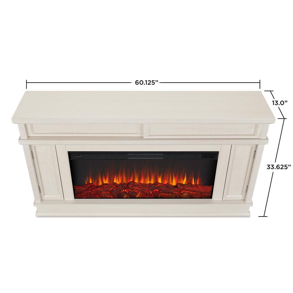 Real Flame Torrey 60 in. Freestanding Electric Fireplace in Bone White 4020E-BNE