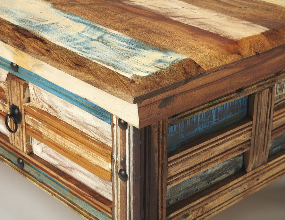 Rustic Painted Coffee Table   Farmhouse   Coffee Tables   by HomeRoots  Houzz