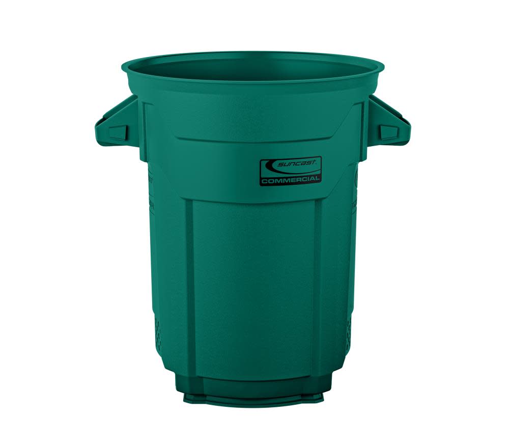 Plastic Utility Trash Can ; 20 Gallon， Green