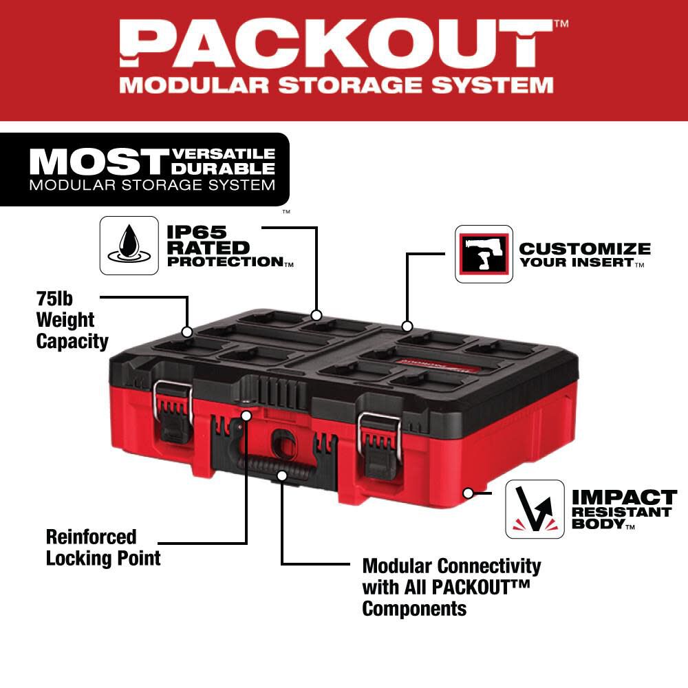 Milwaukee PACKOUT Tool Case with Foam Insert 48-22-8450 from Milwaukee