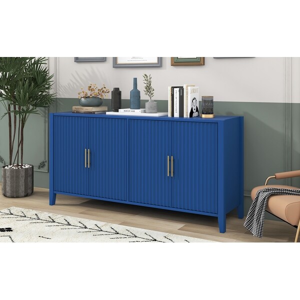 U-Style Accent Storage Cabinet Sideboard Wooden Cabinet with Metal Handles