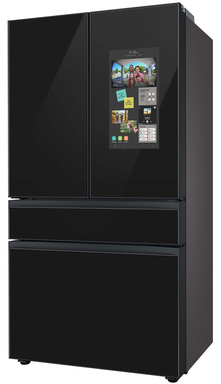  23 Cu. Ft. BESPOKE Counter Depth 4-Door French Door Refrigerator - Custom Panel-Ready With Charcoal Glass Family Hub Panel