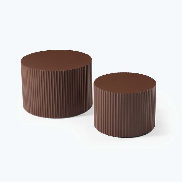 Handcraft Round Coffee Table Set of 2 for Living Room/Leisure Area