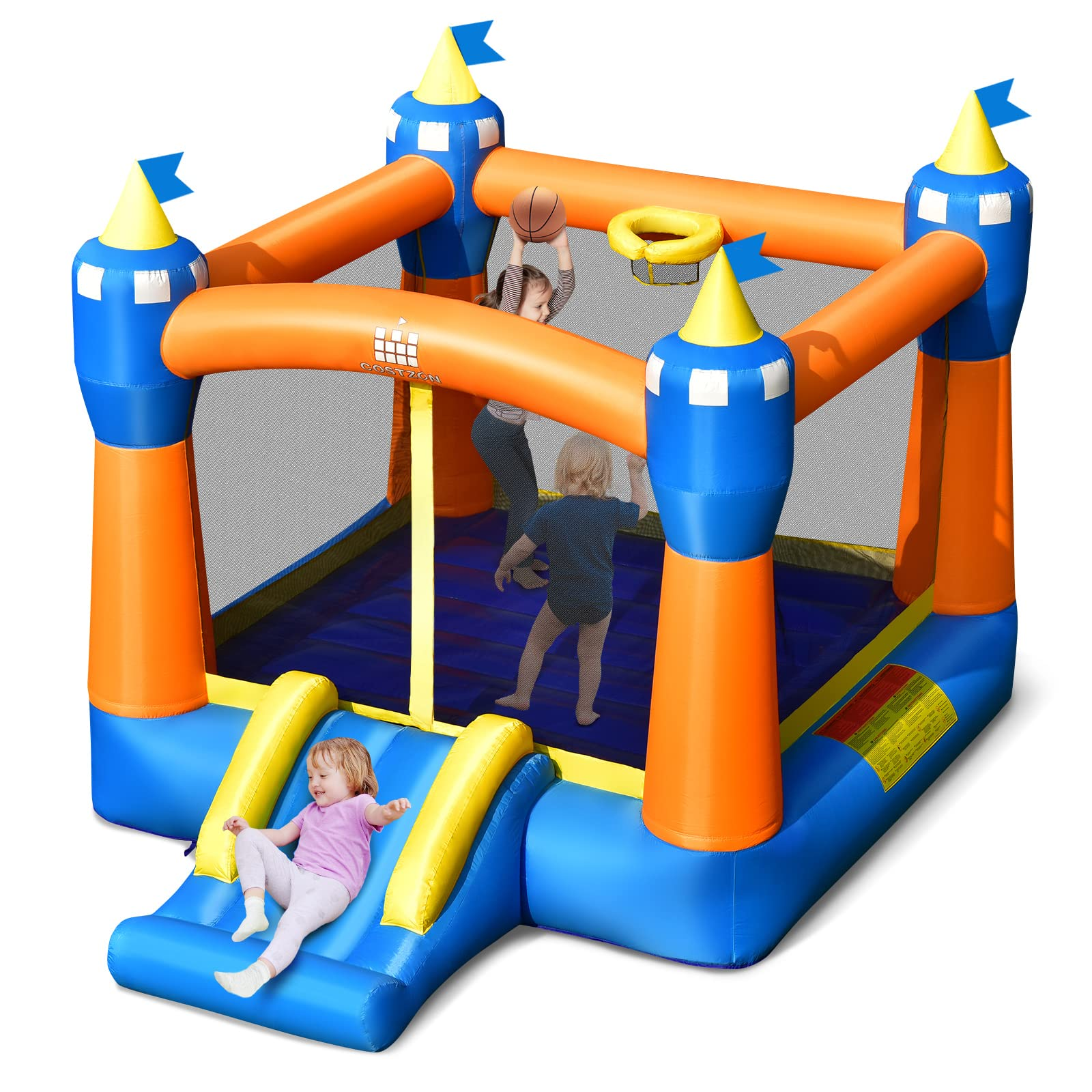 Costzon Inflatable Bounce House, Magic Theme Jump with Slide Bouncer