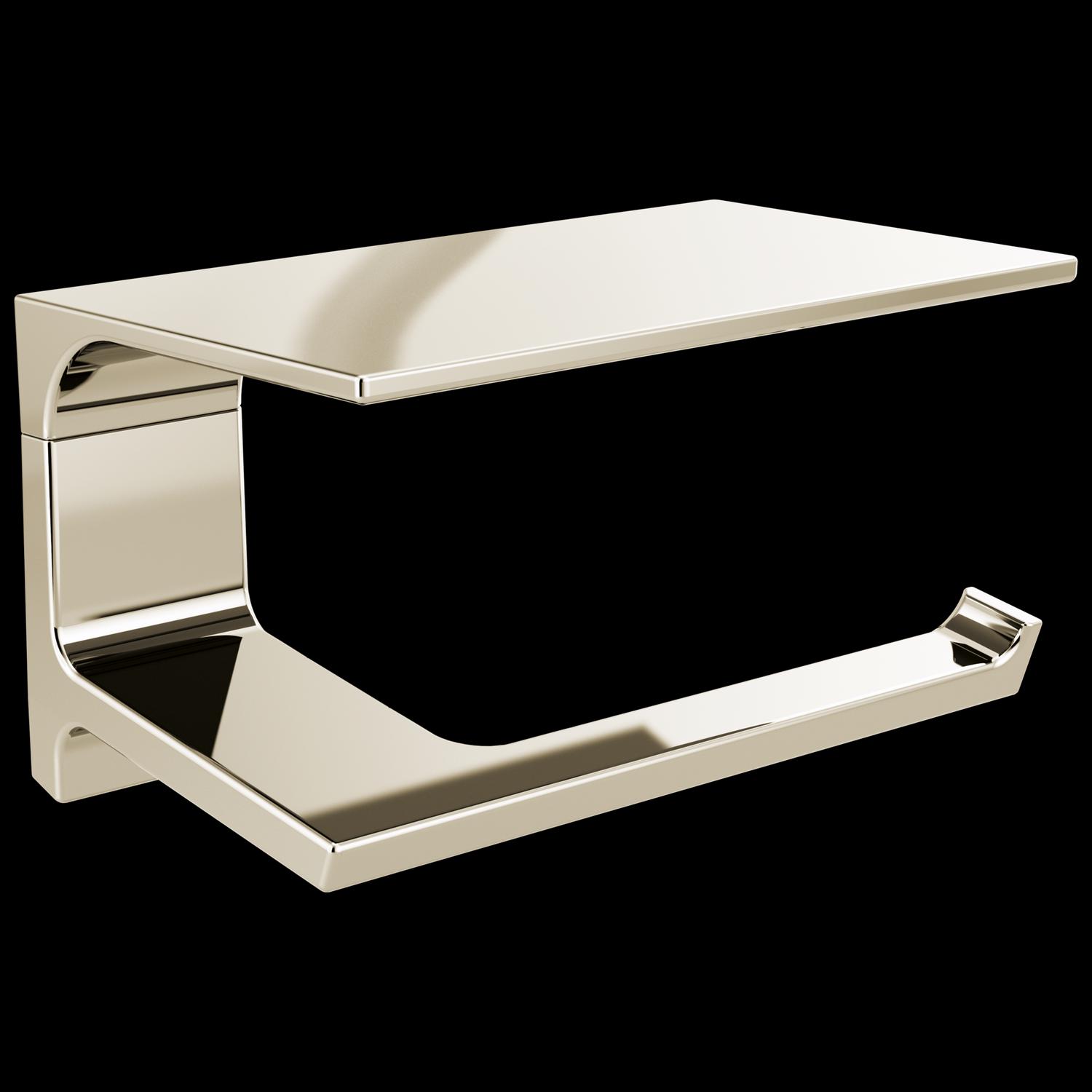 Delta Pivotal Tissue Holder with Shelf， Polished Nickel