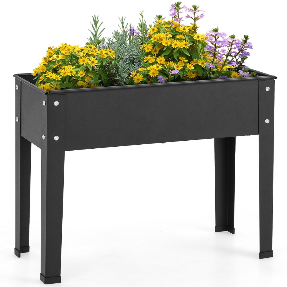 Costway 24'' Raised Garden Bed with Legs Metal Elevated Planter Box   See Details