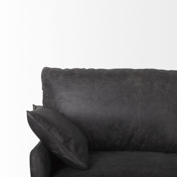 Cochrane Black Leather Three Seater Sofa