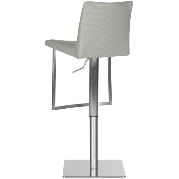 SAFAVIEH 22-31.9-inch Ember Grey Leather Adjustable Swivel Bar Stool - 17.7