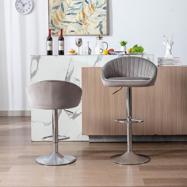 Modern Bar Stools with Back and Footrest， set of 2