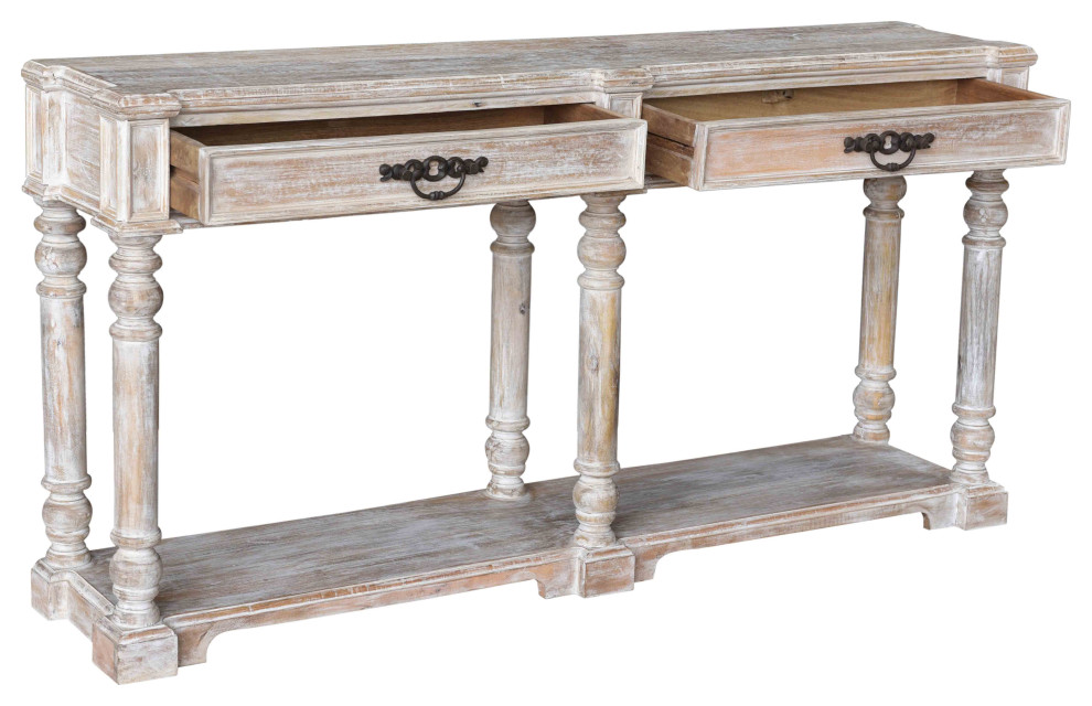 34 quotTurned Leg Console Table   Farmhouse   Console Tables   by Crestview Collection  Houzz