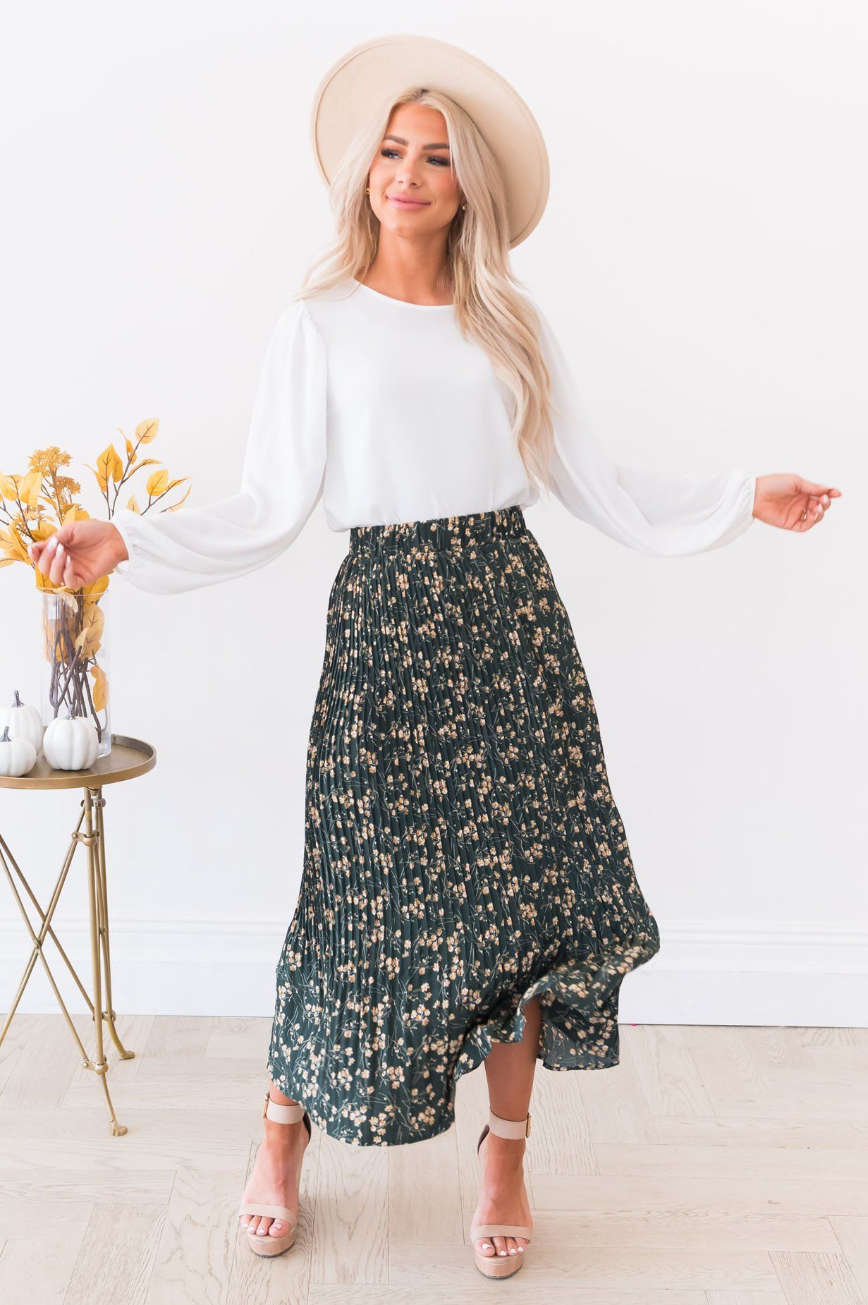 Fall Floral Modest Skirt