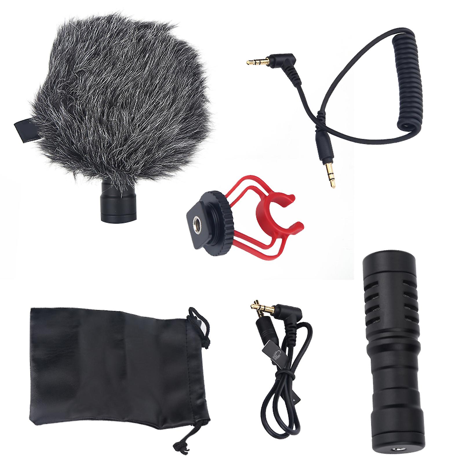 Cardioid Microphone For Dslr Camera Smarphone and Camcorder With Stand and Windproof Shield