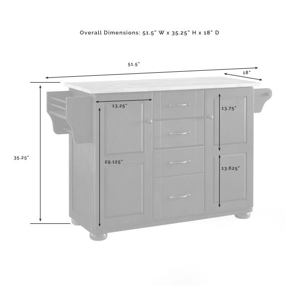 Eleanor Wood Top Kitchen Island