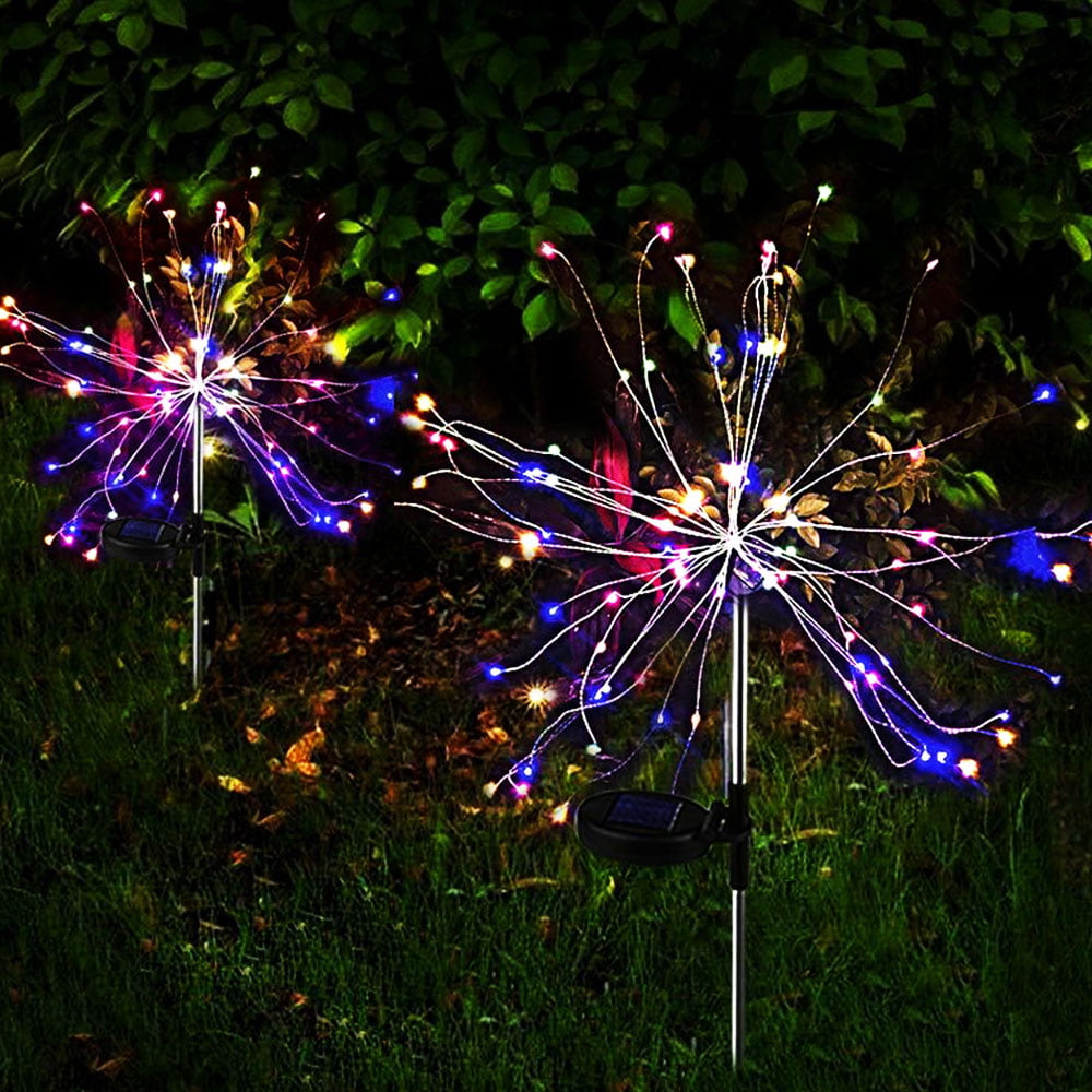 Willstar 90 LED Solar Powered Firework Starburst Stake Fairy Light Lawn Garden Outdoor Wedding