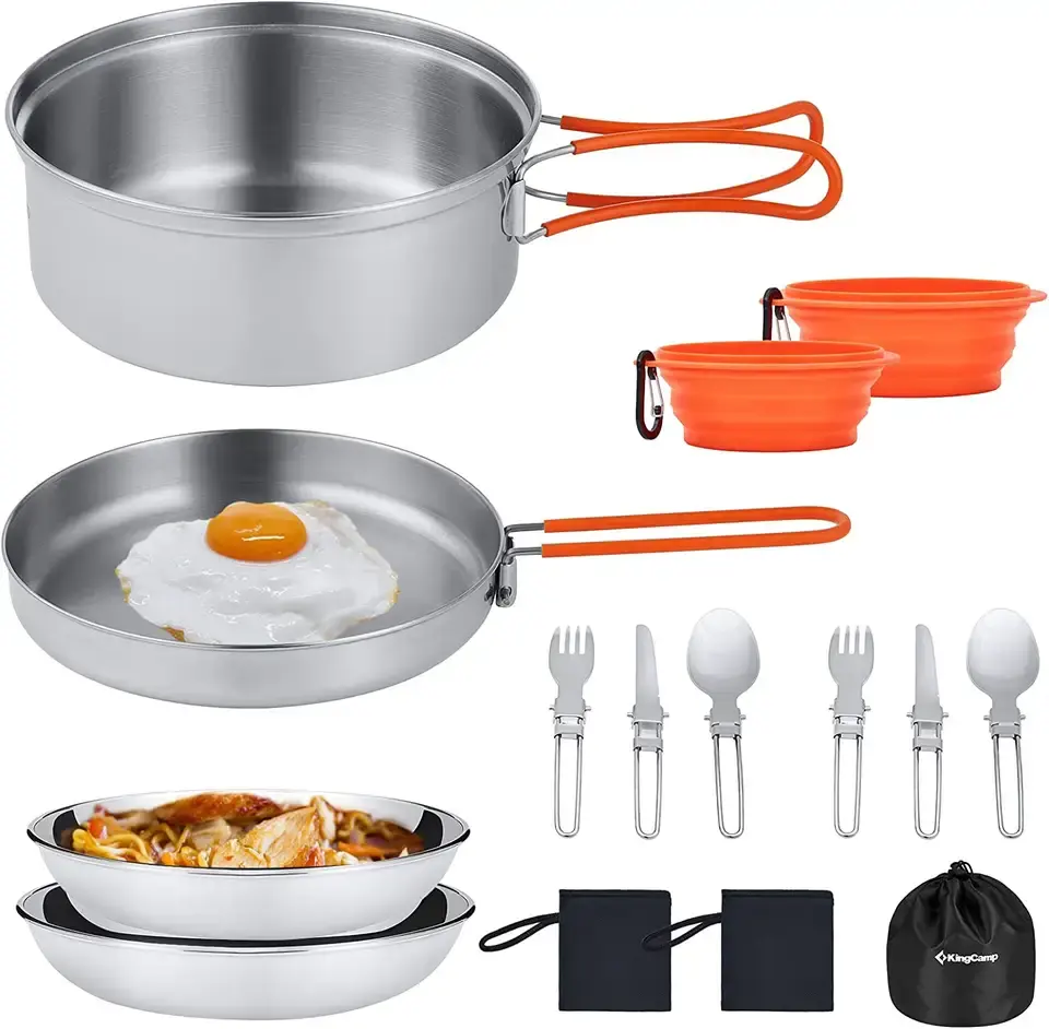 LARIBON High Efficiency Camping Cookware Cooking Set Polished Matt Finished Cookware