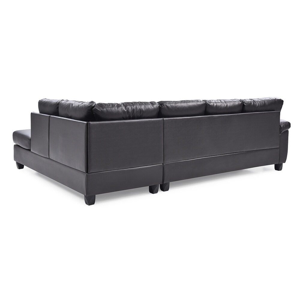 Gallant 111 in. W 2 piece Faux Leather L Shape Sectional Sofa   78\