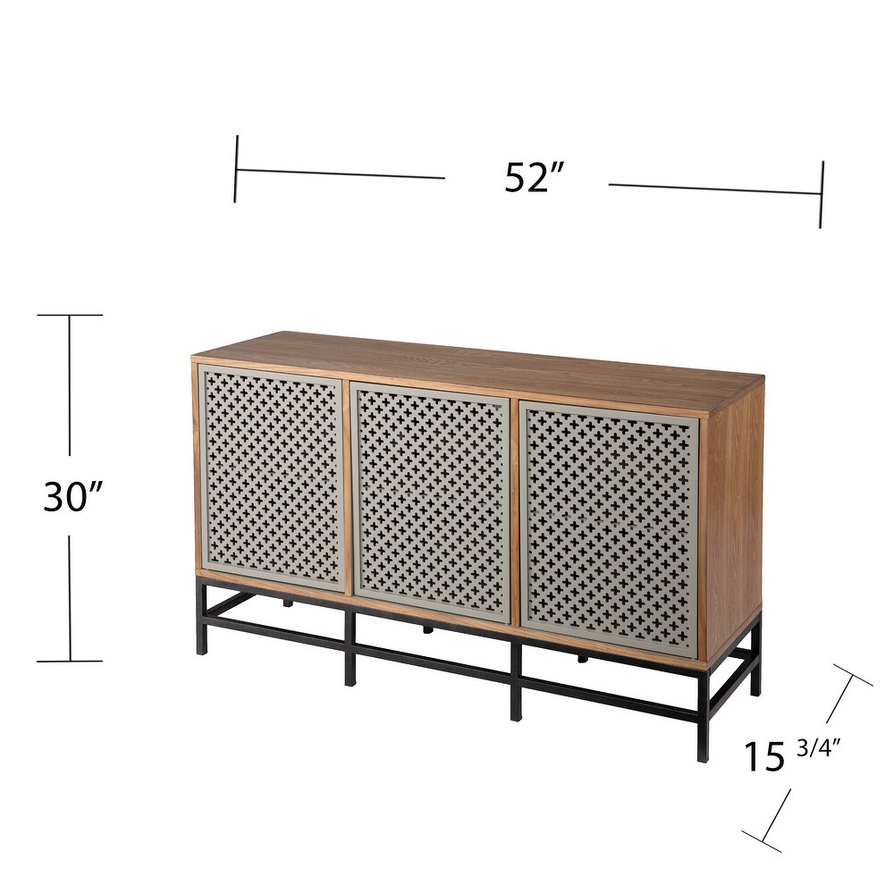 SEI Furniture Selby Contemporary Natural Wood Media TV Stand