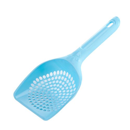 Yaoping Small Plastic Litter Scoop for Cats， Durable Deep Shovel and Long Handle for Sifting Kitty Litter(Hole diameter 0.5cm)