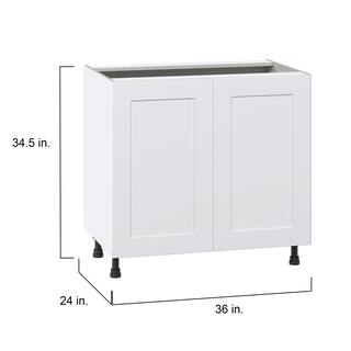 J COLLECTION Wallace Painted Warm White Shaker Assembled Sink Base Kitchen Cabinet (36 in. W x 34.5 in. H x 24 in. D) DSSB36FH-WA