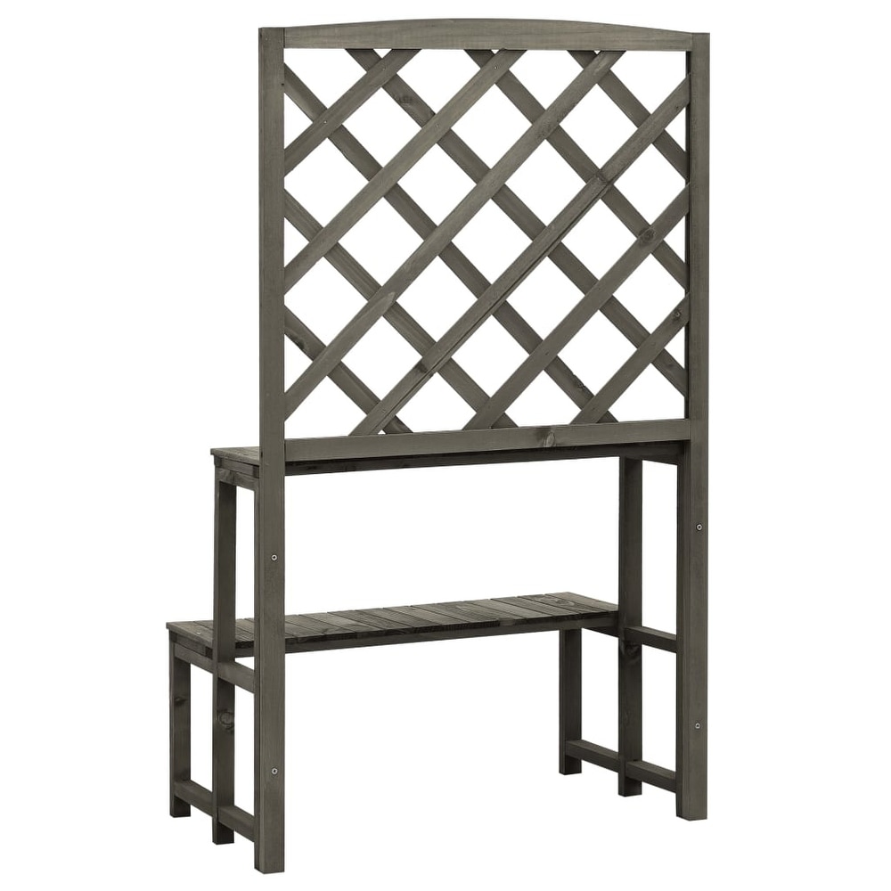 vidaXL Plant Stand with Trellis Gray 27.6\