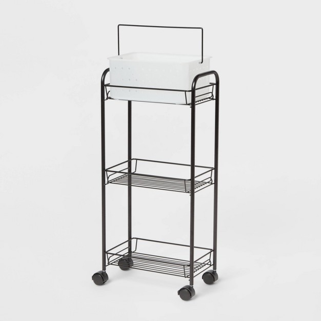 Bathroom Storage Cart Black