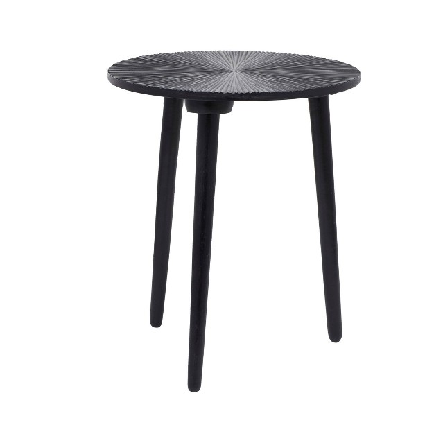 Contemporary Mango Wood Accent Table Black Olivia amp May