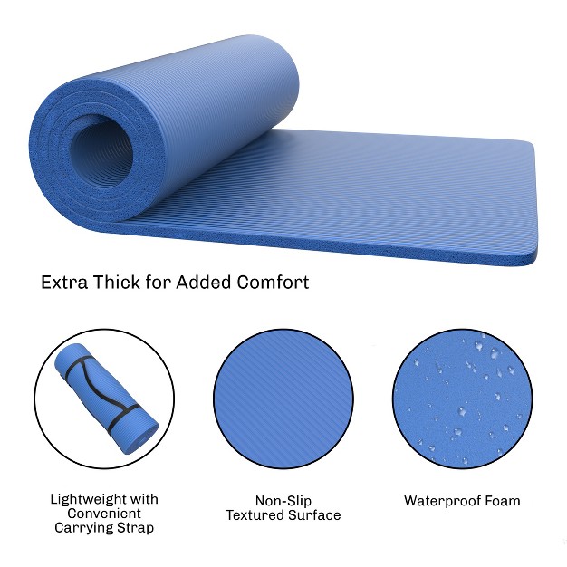 Leisure Sports Waterproof Foam Sleep Pad Camping Mat For Cots Tents And Sleeping Bags With Carrying Handle Blue