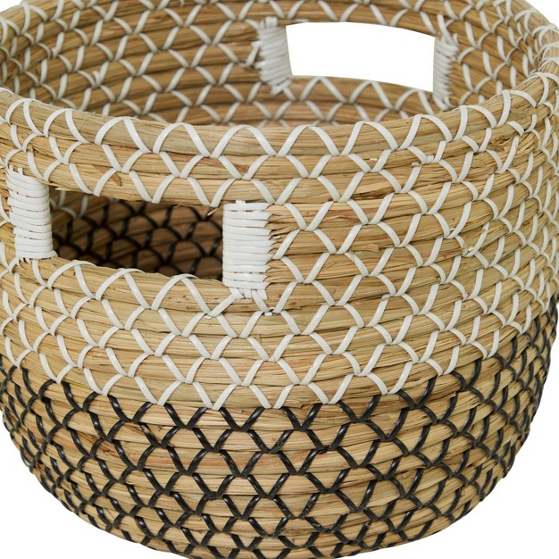 Set Of 3 Seagrass Storage Baskets Khaki Olivia amp May