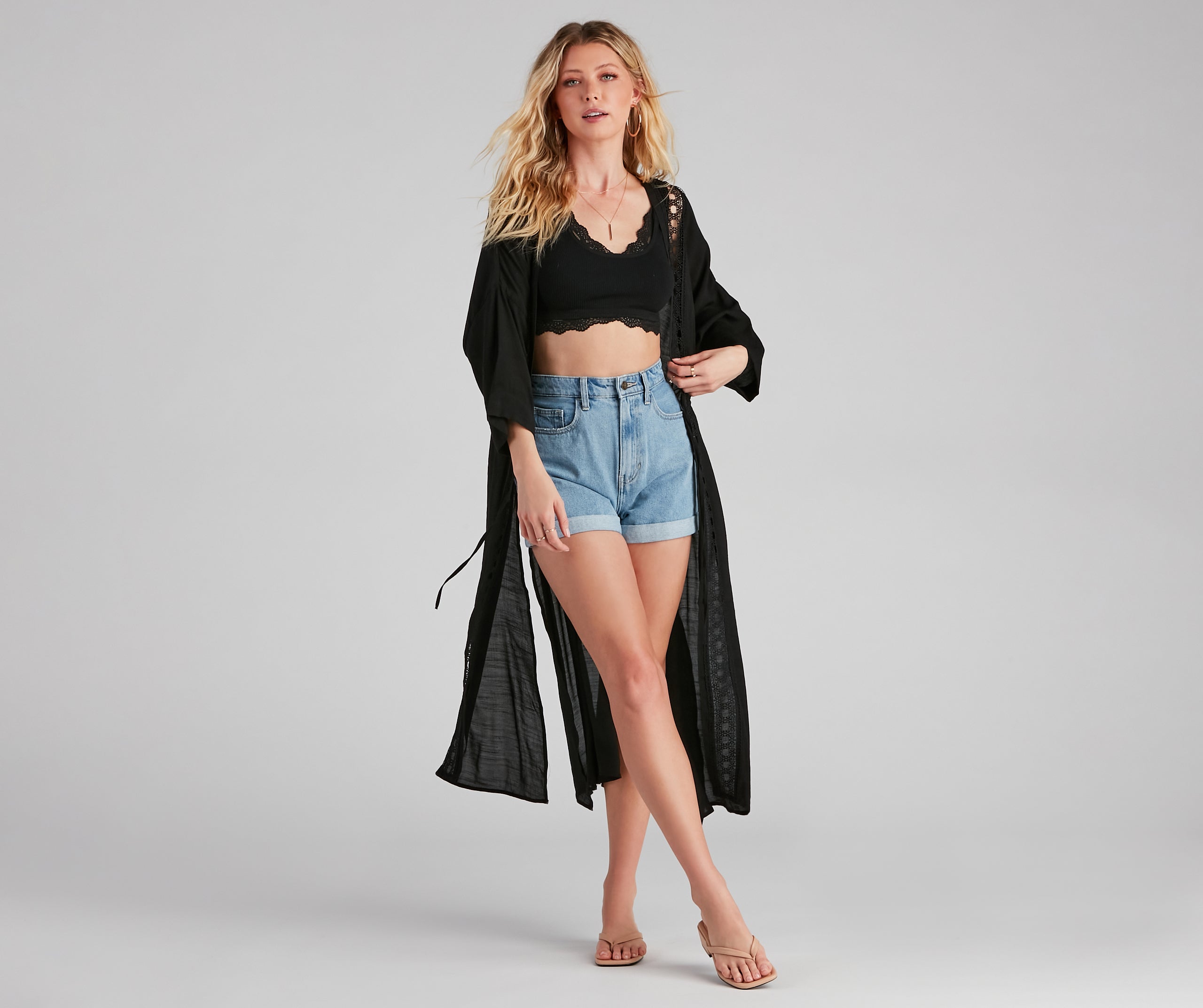 Palm Beach Linen Crochet Kimono