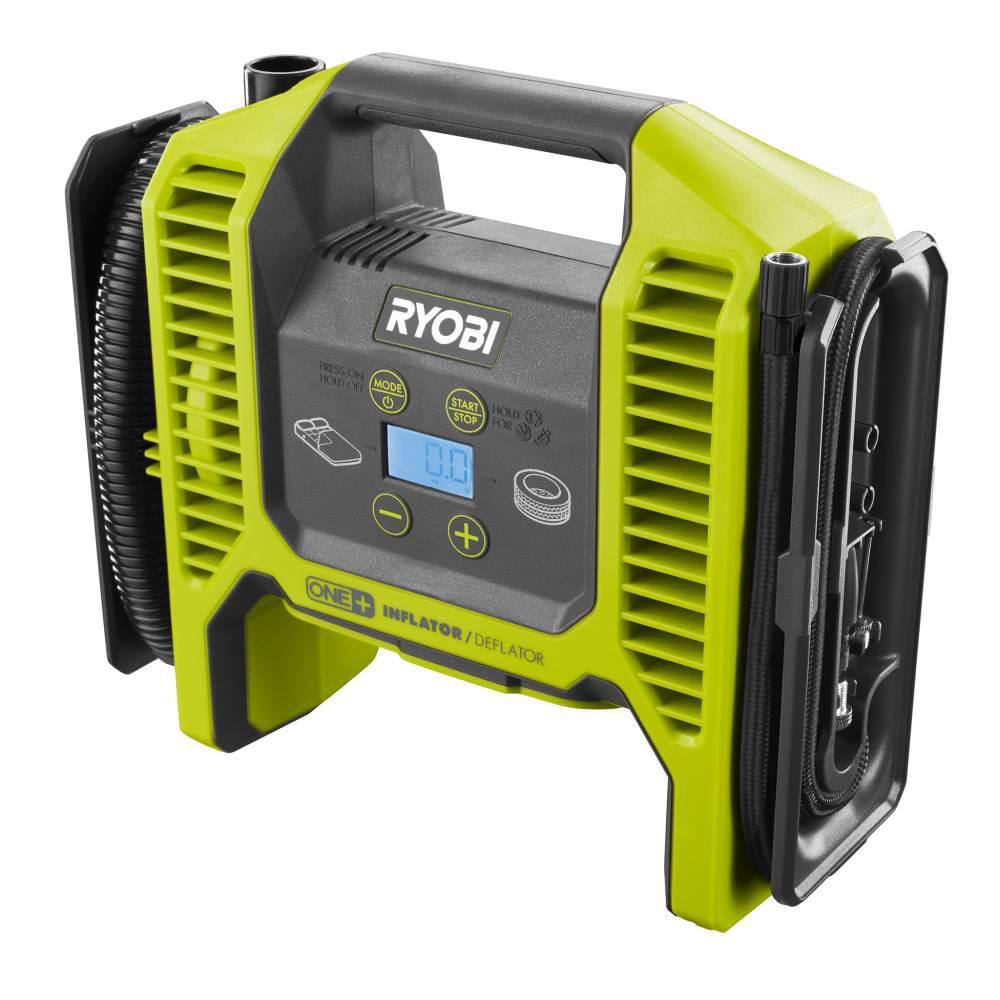 RYOBI ONE+ 18V Cordless Dual Function Portable InflatorDeflator with HIGH PERFORMANCE 4.0 Ah Battery and Charger Kit P747-PSK004