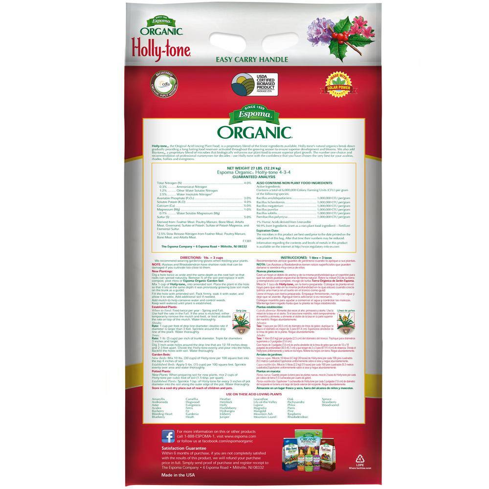 Espoma 27 lbs. Organic Holly Tone Fertilizer 100513179