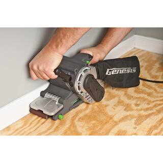 Genesis 8 Amp 3 in. x 21 in. Single Lever Variable Speed Belt Sander with Adjustable Front Handle and Dust Bag GBS321A