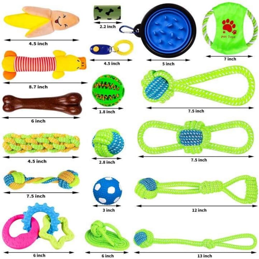 Puppy Chew Toys For Teething， 19 Packs Puppies Chew Toys for Boredom，Interactive Washable Tough Teething Dog Rope Toys，for Puppies Small Medium Dogs