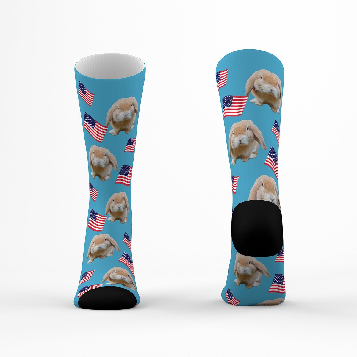 Tribe Socks Personalized American Flag Pet Face Socks