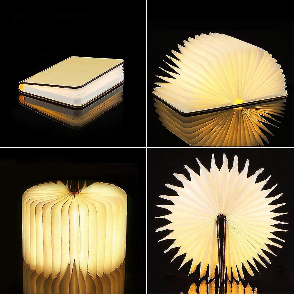 Usb Rechargeable Book Light， Folding Night Light， Wooden Book Light